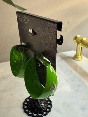 Carolee Lime Green Enamel Hoop Wall Hooks